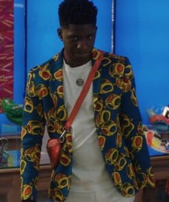 Emily In Paris Samuel Arnold Blue Printed Blazer