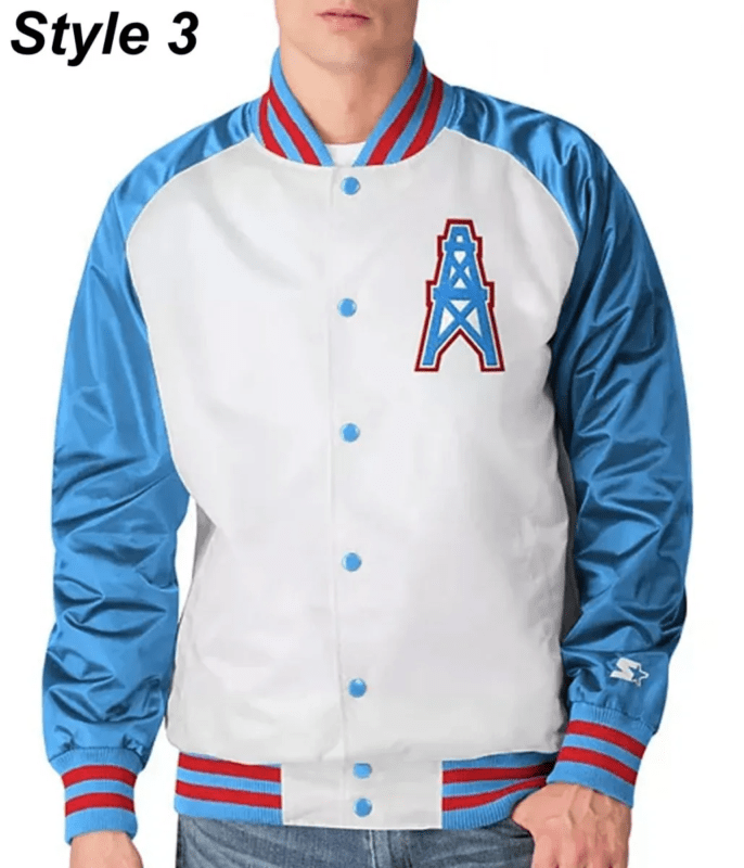 Houston Oilers Light Blue Satin Jacket Universal Jacket