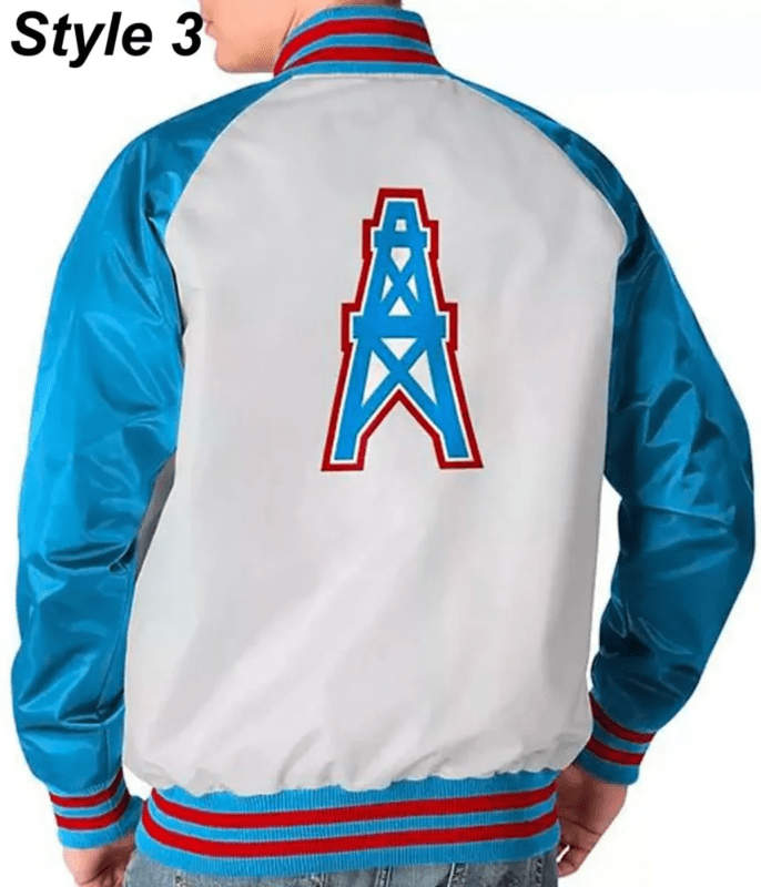 Houston Oilers Light Blue Satin Jacket Universal Jacket