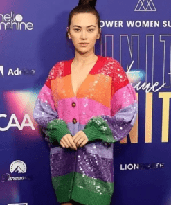 Jessica-Henwick-Rainbow-Sequin-Cardigan-2