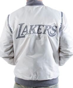 Starter-Lakers-Grey-Satin-Jacket