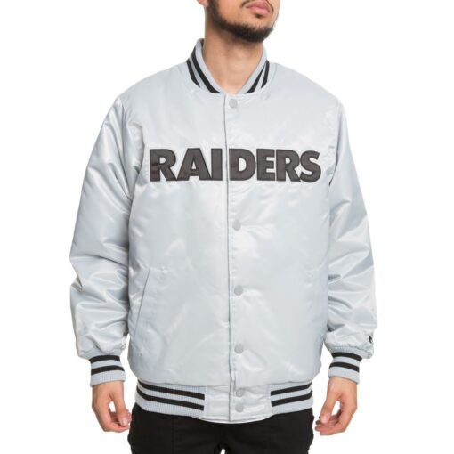 Starter-Oakland-Raiders-Grey-Jacket