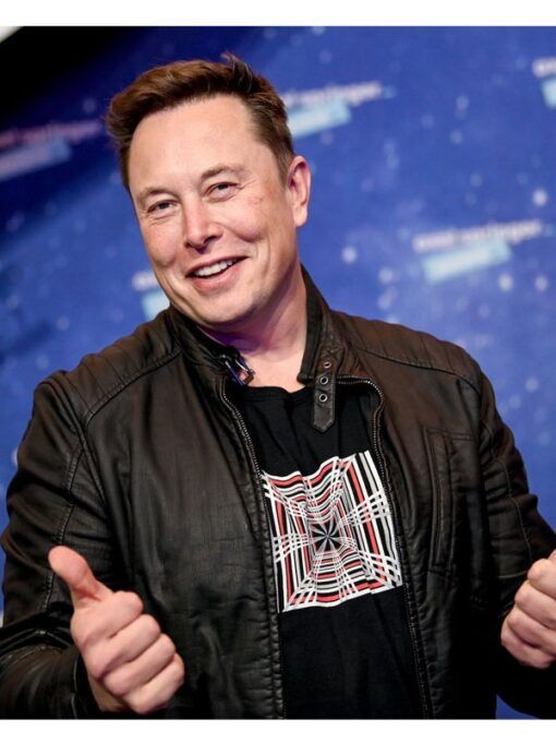Tesla-Event-Elon-Musk-Black-Leather-Jacket