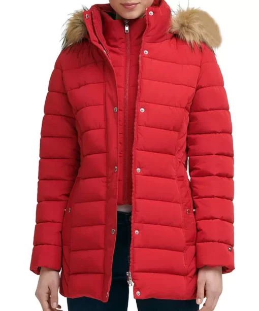 Womens-Red-Fur-Hooded-Coat