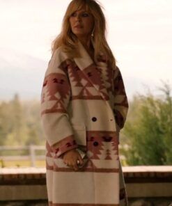 Yellowstone-S05-Beth-Dutton-Pink-Printed-Coat