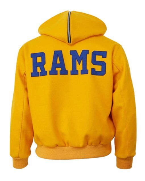 1950 Los Angeles Rams Yellow Wool Hooded Jacket 2023