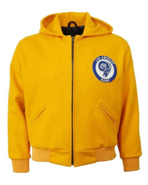 1950 Los Angeles Rams Yellow Wool Hooded Jacket