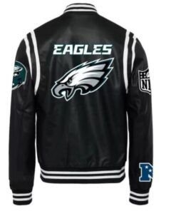 Black White Philadelphia Eagles Varsity Jacket