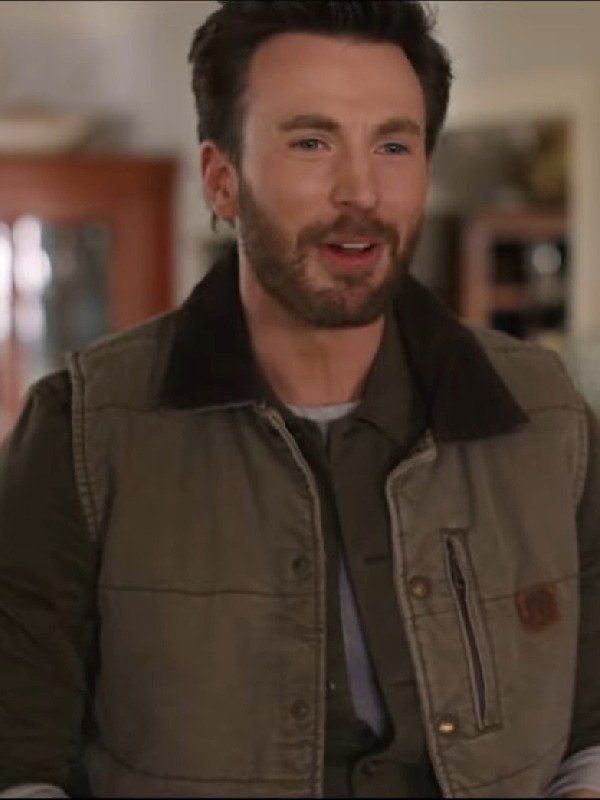 Chris Evans Ghosted Grey Cotton Vest | Universal Jacket