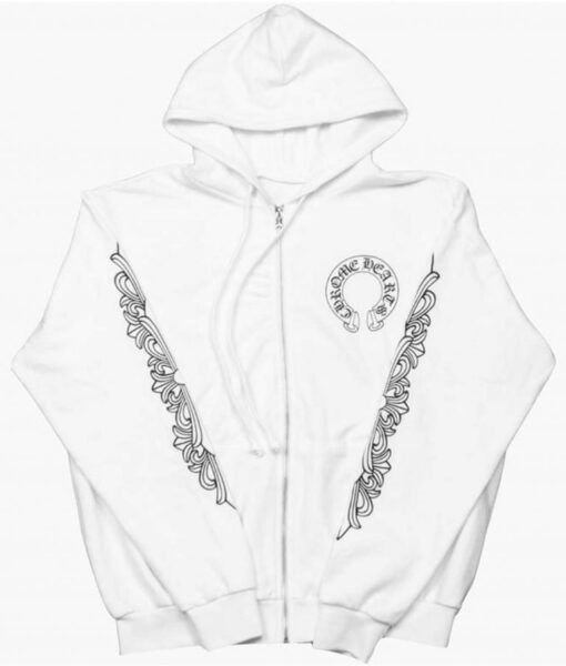Chrome Hearts Floral Cross White Hoodie