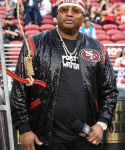 Earl-Stevens-San-Francisco-49ers-Black-Sequin-Jacket