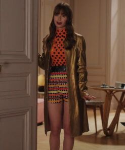 Emily In Paris Lily Collins Season 3 Golden Coat 2023