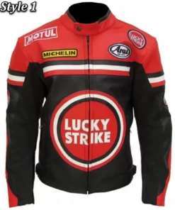 Lucky Strike Red and Black Leather Jacket