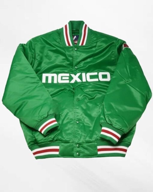 Mexico-Baseball-Green-Varsity-Satin-Jacket