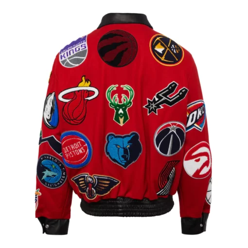 NBA Collage Wool & Leather Red Jacket 2023