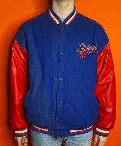 NBA Detroit Pistons Blue And Red Wool Leather Jacket