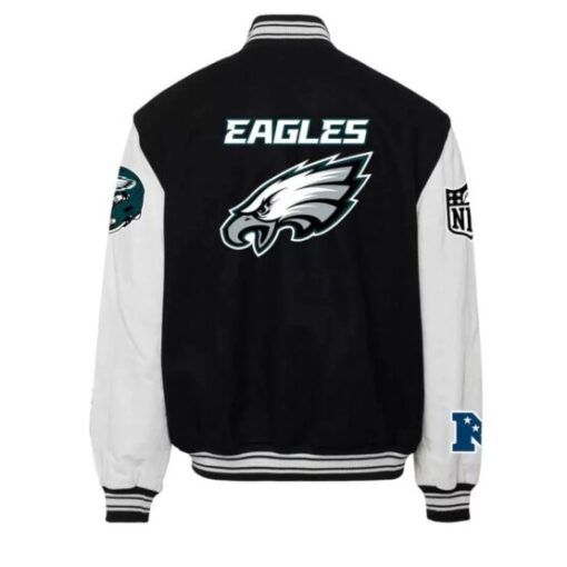 Philadelphia-Eagles-Black-And-White-Varsity-Jacket-