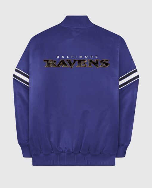 Purple Baltimore Ravens Line Up Striped Satin Jacket 2023