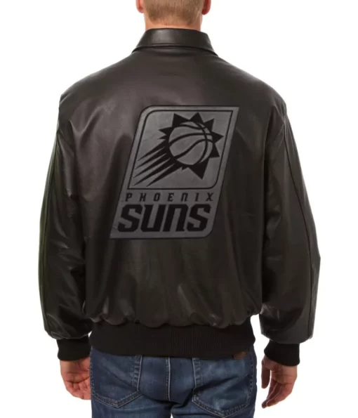 Shirt Collar Phoenix Suns Black Leather Jacket