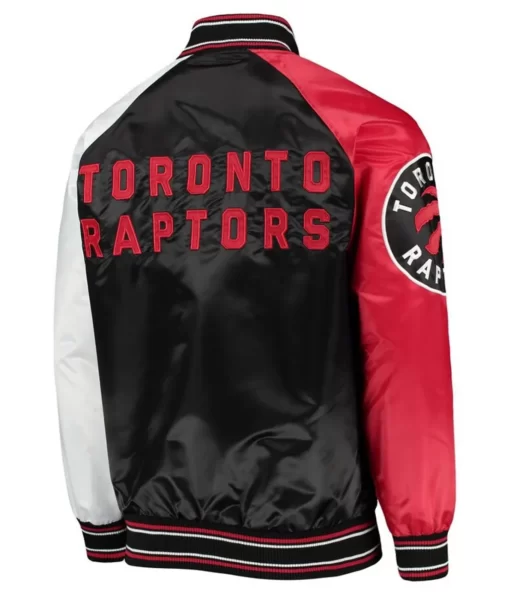 Toronto Raptors Reliever Raglan Black and Red Jacket 2023