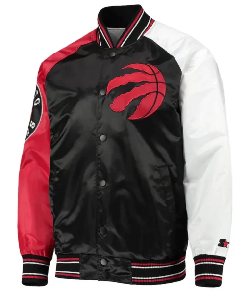Toronto Raptors Reliever Raglan Black and Red Jacket