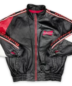 Vintage Budweiser 90s Pro Player Leather Jacket