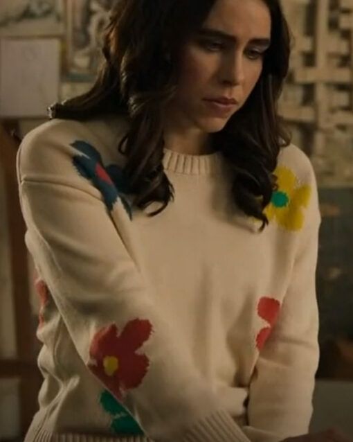 rachel-made-for-each-other-alexandra-turshen-floral-sweater