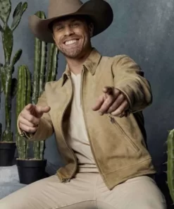American-Singer-Dustin-Lynch-CMT-Music-Awards-Brown-Suede-Leather-Jacket