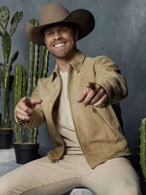 American-Singer-Dustin-Lynch-CMT-Music-Awards-Brown-Suede-Leather-Jacket