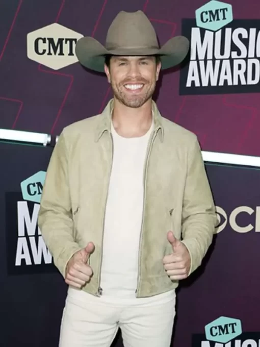 American-Singer-Dustin-Lynch-CMT-Music-Awards-Suede-Leather-Jacket