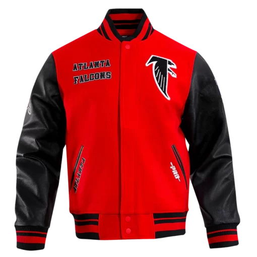 Atlanta Falcons Retro Classic Red Wool Varsity Jacket