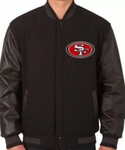 Black-San-Francisco-49ers-Varsity-Jacket