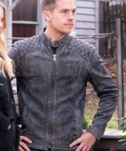 Dylan Sprouse Beautifull Disaster 2023 Travis Maddox Black Quilted Leather Jacket.