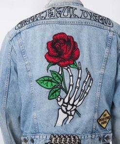 Grateful Dead Rose Denim Jacket With Patches 2023