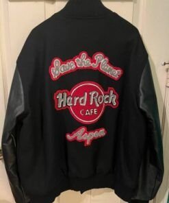 Hard Rock Cafe Chicago Black Varsity Jacket | Universal Jacket