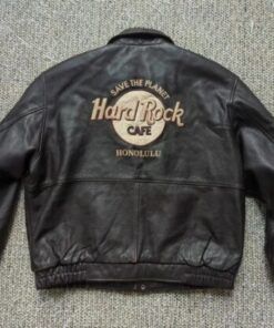 Hard-Rock-Cafe-Honolulu-Brown-Leather-Bomber-Jacket.