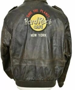 Hard-Rock-Cafe-New-York-Brown-Leather-Bomber-Jacket.