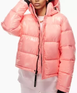 Justin Bieber Pink Puffer Jacket 2023