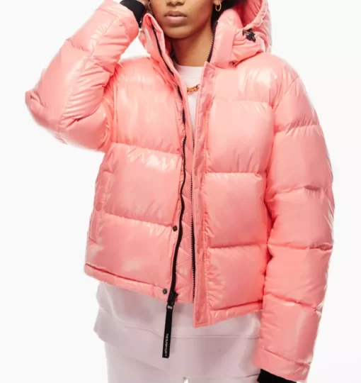 Justin Bieber Pink Puffer Jacket 2023