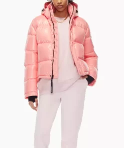 Justin Bieber Pink Puffer Jacket