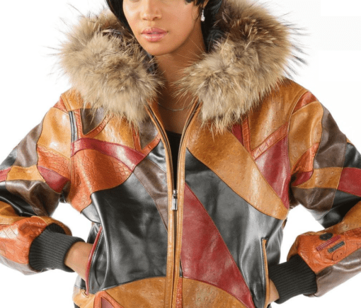 Ladies-Pelle-Pelle-Multicolor-Leather-Jacket