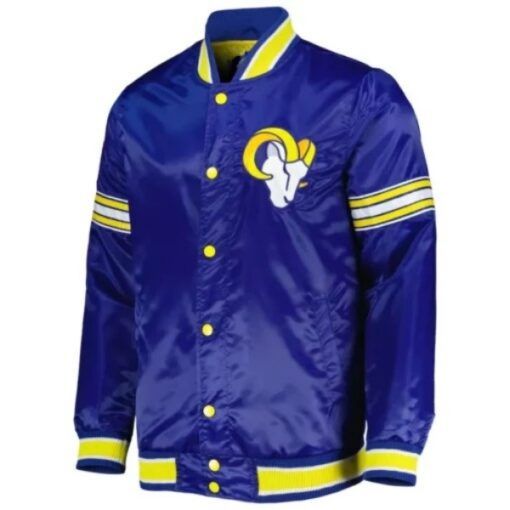 Leon Los Angeles Rams Satin Varsity Jacket.