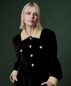 Lucy Boynton Chevalier Velvet Coat