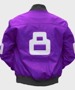 Mens-And-Womens-Seinfeld-8-Ball-Purple-Bomber-Leather-Jacket-555x740-1