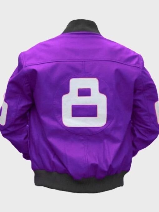 Mens-And-Womens-Seinfeld-8-Ball-Purple-Bomber-Leather-Jacket-555x740-1