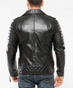 Mens-Black-Padded-Motorcycle-Leather-Jacket-1