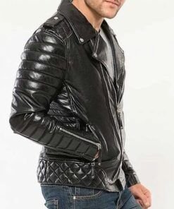 Mens-Black-Padded-Motorcycle-Leather-Jacket-3