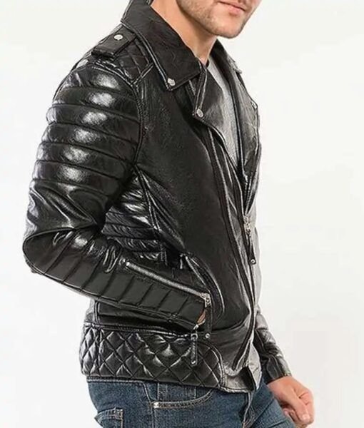 Mens-Black-Padded-Motorcycle-Leather-Jacket-3