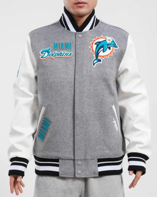 Miami Dolphins Retro Classic Wool Varsity Jacket