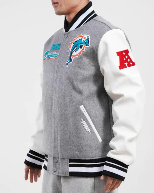 Miami Dolphins Retro Wool Varsity Jacket